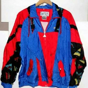 Vintage 1980's retro windbreaker Casual Isle